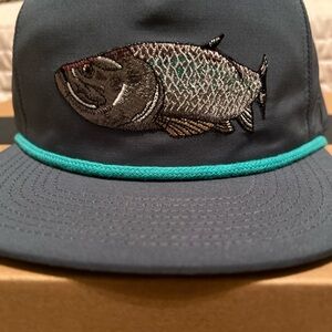 DUCK CAMP Grandpa Hat Fish Design Cap in Ink Blue